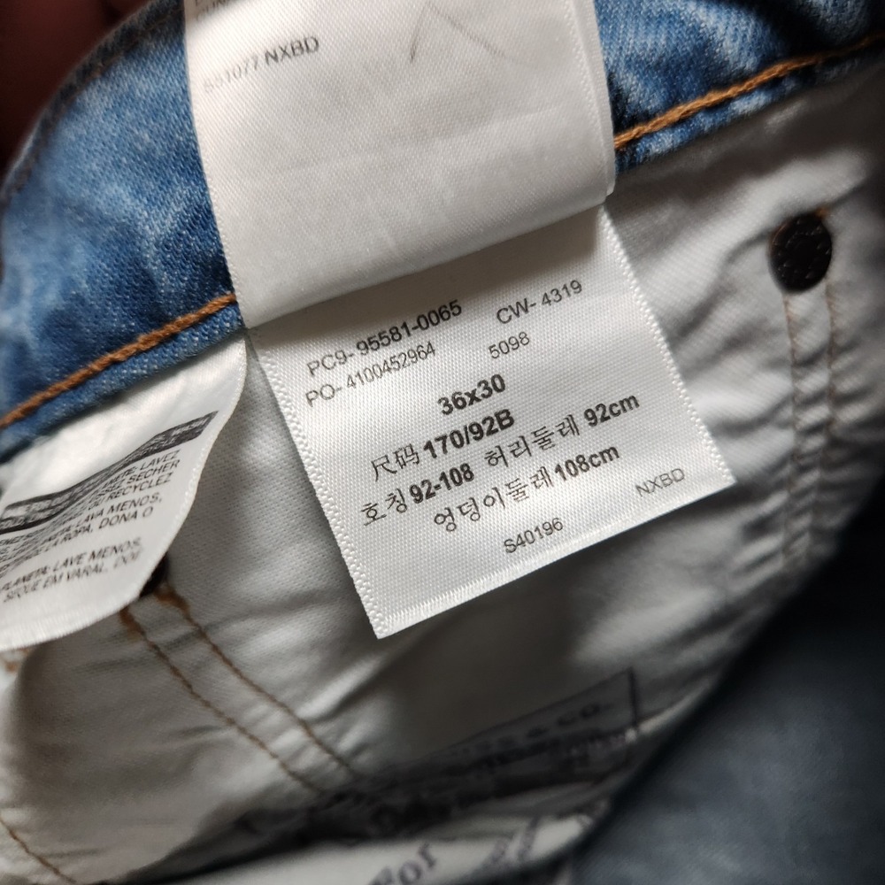 Levis 511 Strong Mens size 36x30 Checkered Print Denim Jeans 5 Pocket - Picture 7 of 12